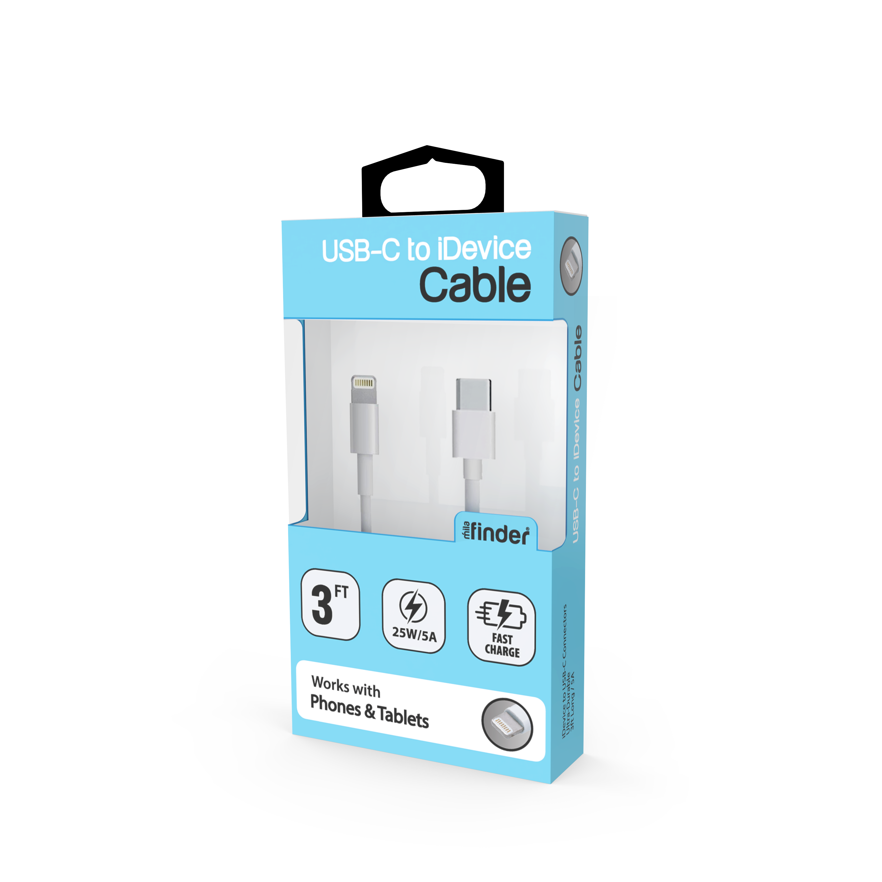 Mila Finder  USB C to iDevice Cables 3FT