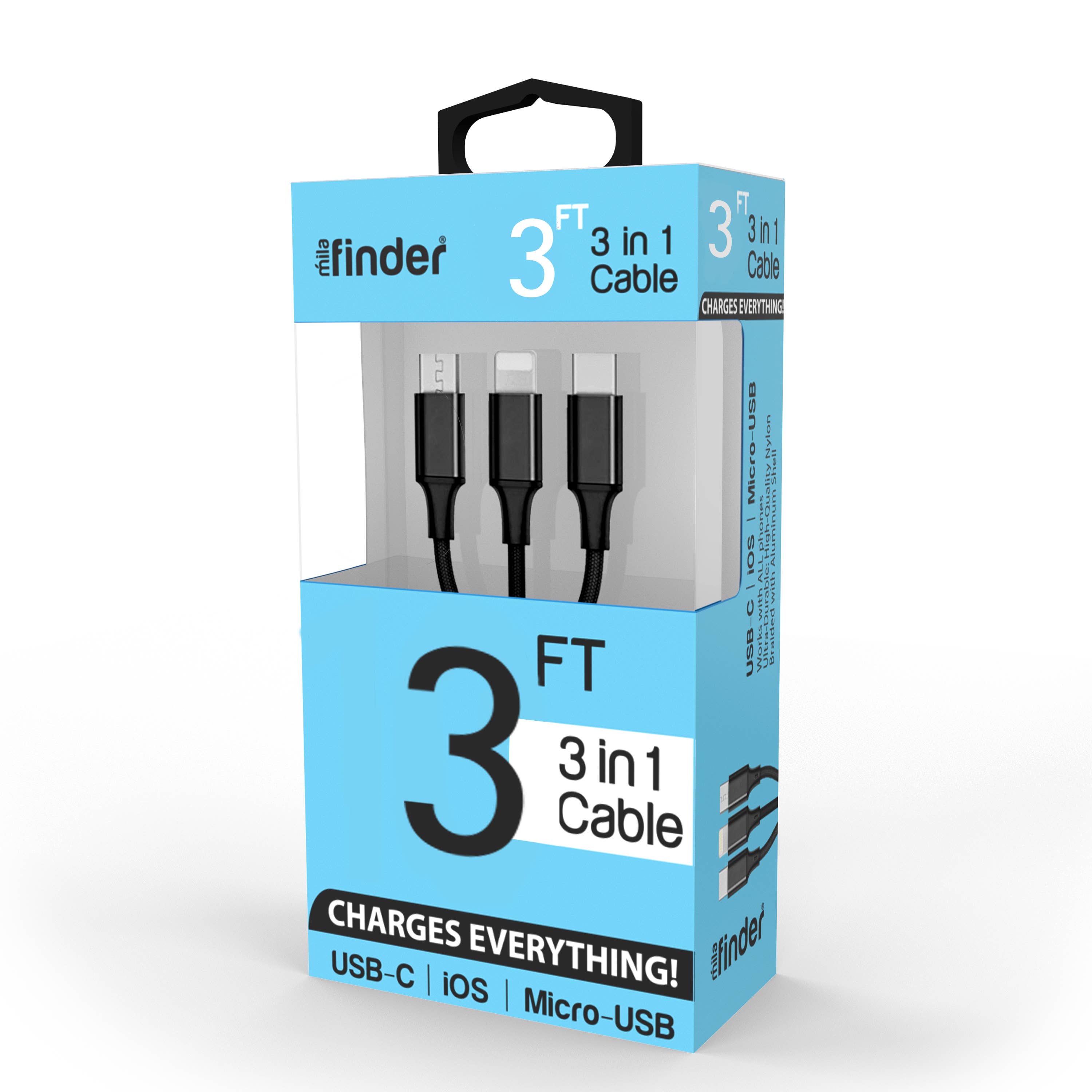 Mila Finder 3-Foot 3in1 Charging Cable