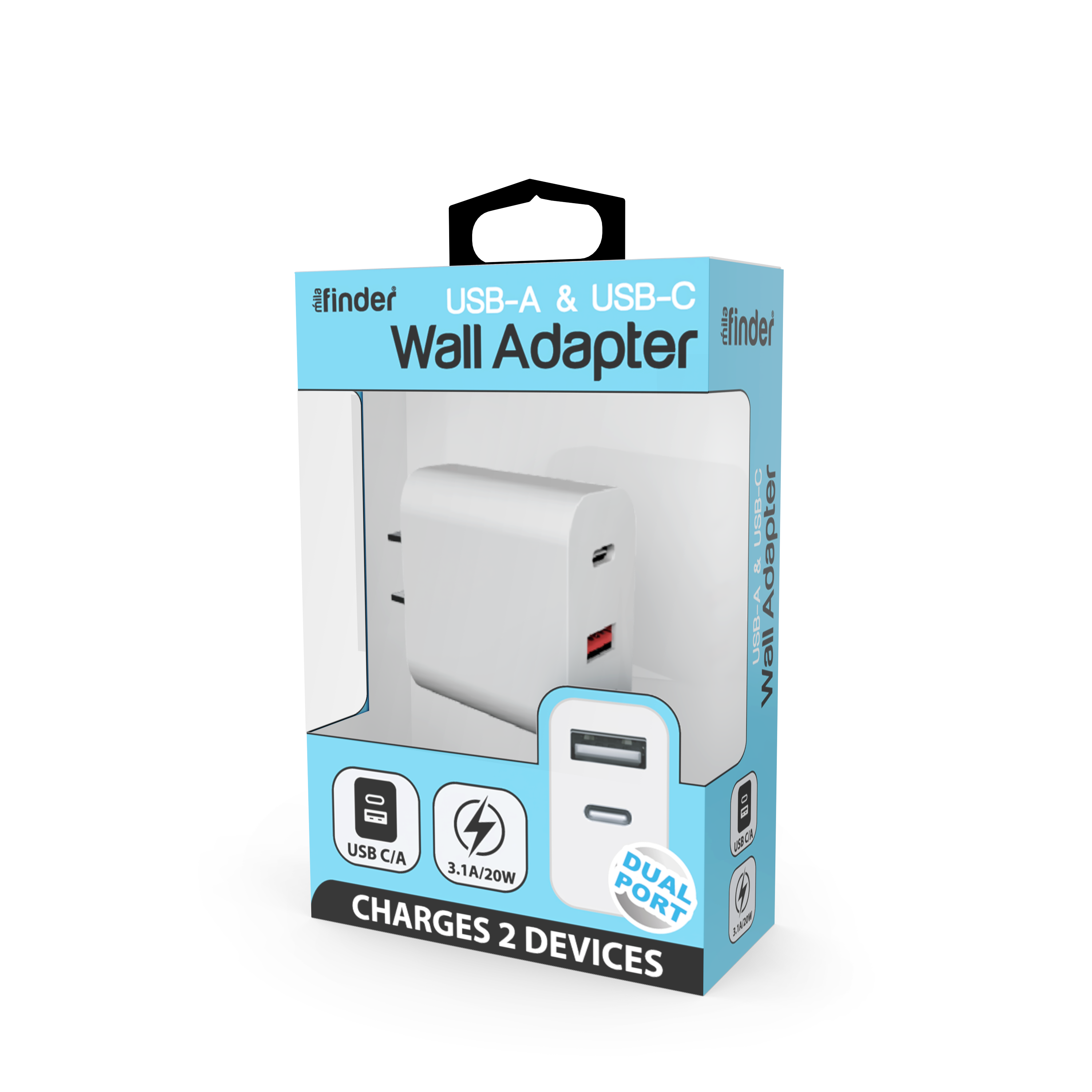 Mila Finder USB C/A Wall Adapters