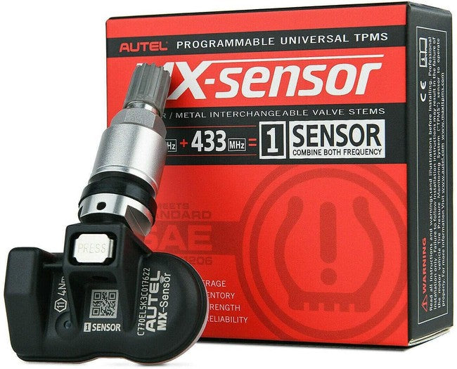Autel® MX 1-Sensor Programmable Universal TPMS Sensor, 315MHz & 433 MHz, Aluminum Valve Stem
